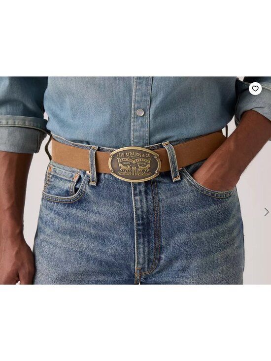 Levi's Other - New Levi's Size 44 Billy Plaque Belt Bison Brown Leather